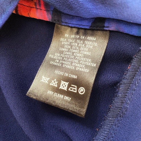 Anthropologie Leifsdottir Multicolor Malva Floral Asymmetric Hem Silk Top,Size 8 - Picture 10 of 11